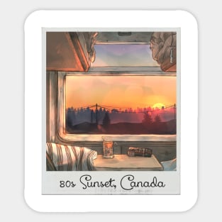 80s Sunset, Canada Sticker